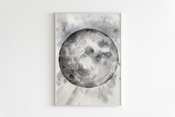 Download Watercolor Moon Poster and Clip Art - Watercolor moon Collection