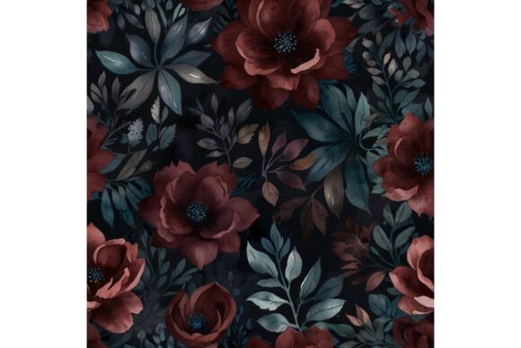 Download Retro Watercolour Flower Digital Paper - Watercolour Collection