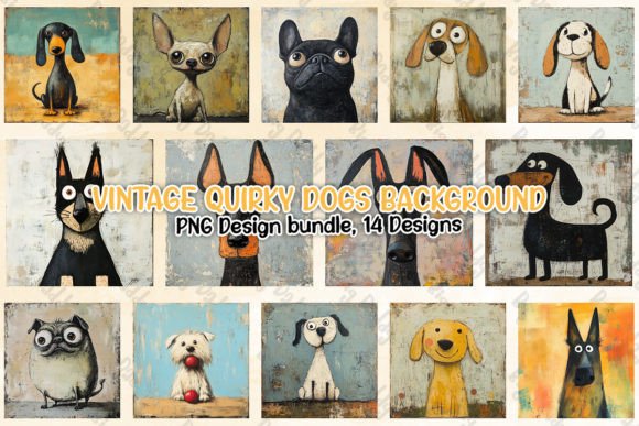 Download Vintage Quirky Dogs Background Clipart - Background clipart Collection