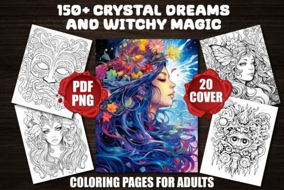 Download Crystal Dreams and Witchy Magic Coloring - Magic coloring Collection
