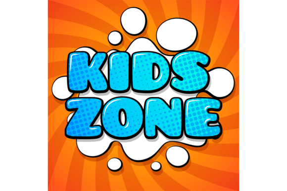 Download Kids Zone Card. Colorful Cartoon Words O - Colorful Collection