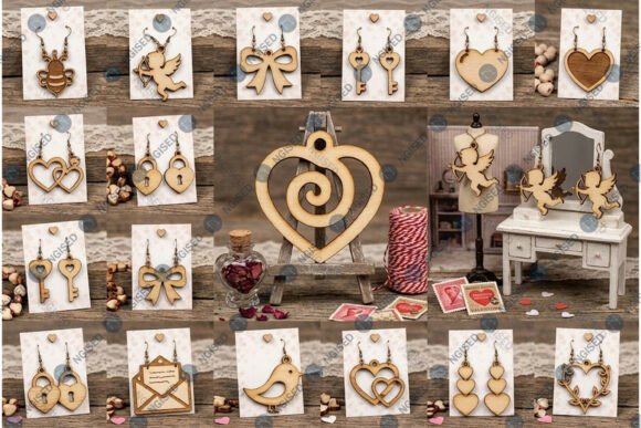 Download Cute Valentine Earrings SVG Bundle - Cute valentine Collection