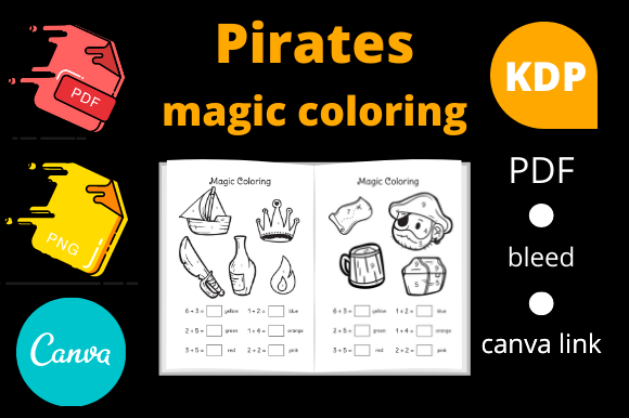 Download Pirates Magic Coloring for Kids KDP - Magic coloring Collection