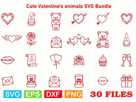 Download Cute Valentine's Animals SVG Bundle - Premium Resources